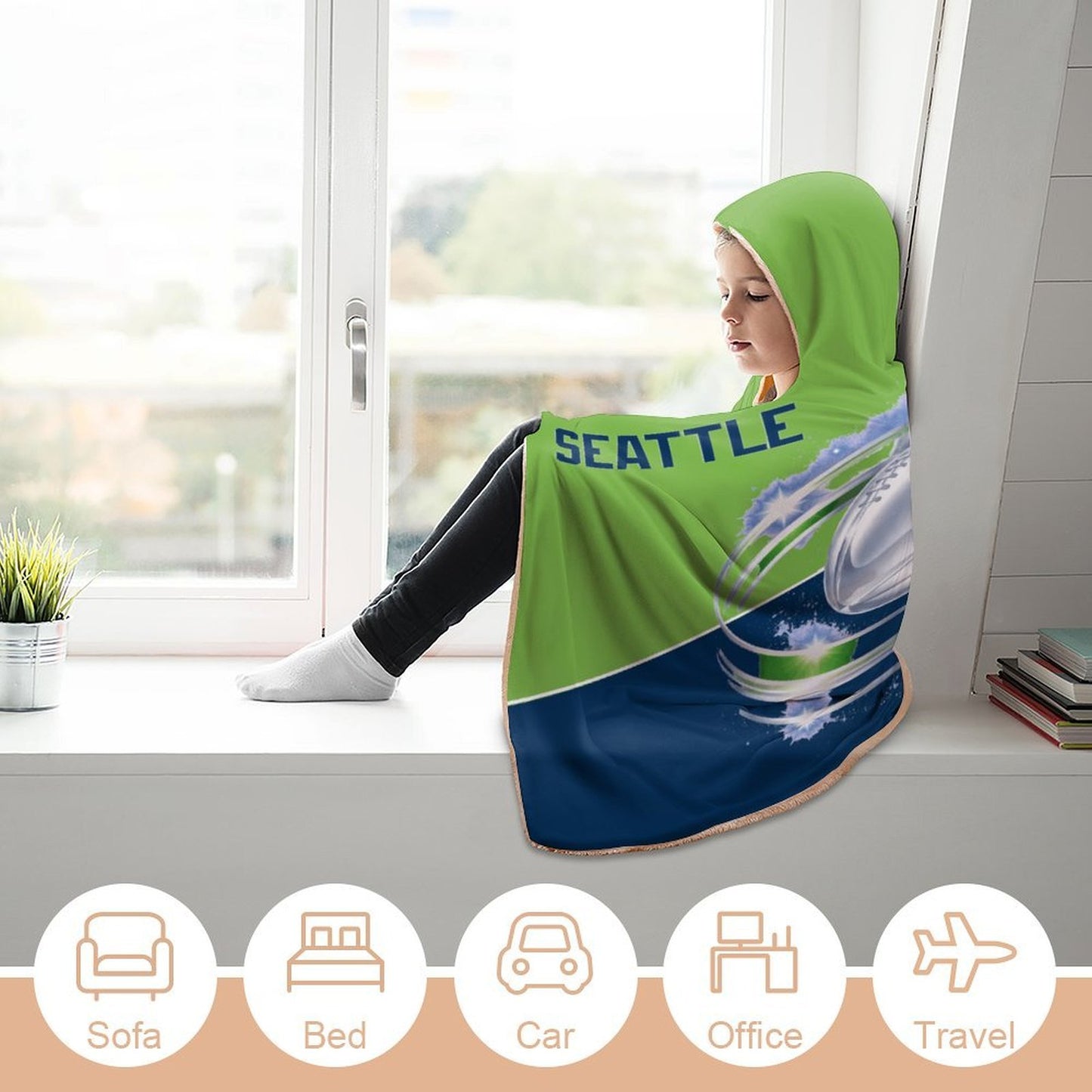 Superbowl LX - Seattle Seahawks Hooded Blanket