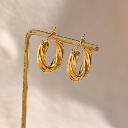 Denisse Twisted Hoop Earrings - Shop Jobie