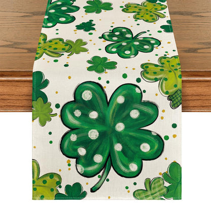 St Patrick Lucky Four-Leaf Clover Table Runners