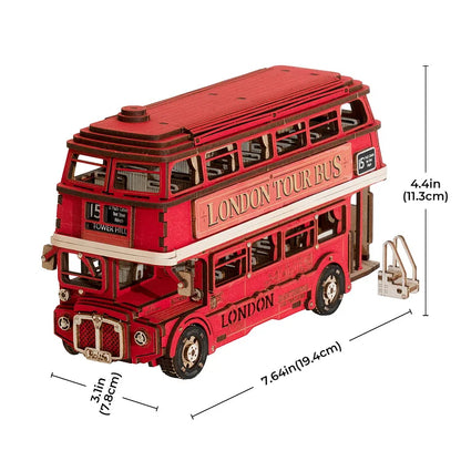 3D Wooden DIY Puzzle -  London Tour Bus