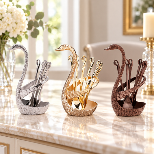 Swan Holder & Spoons