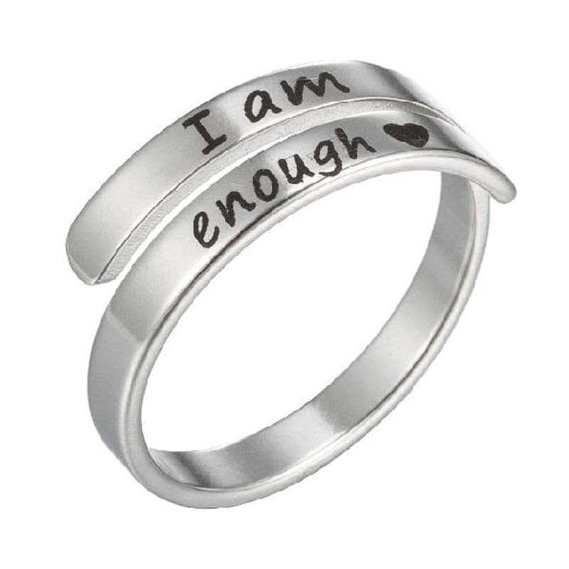 "I Am Enough" Stainless Steel Ring