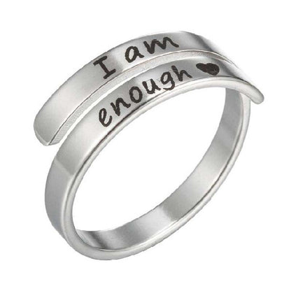 "I Am Enough" Stainless Steel Ring