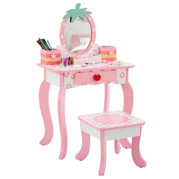 Kid's Vanity Desk Set w/Apple Accents