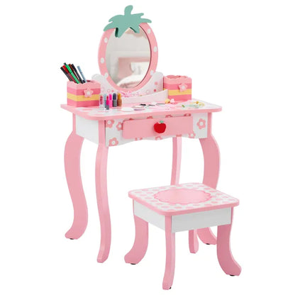 Kid's Vanity Desk Set w/Apple Accents