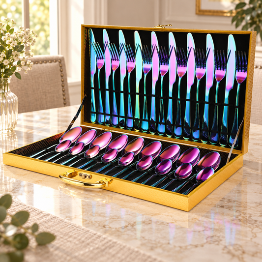 36pc Steak Knife, Fork & Spoon Set
