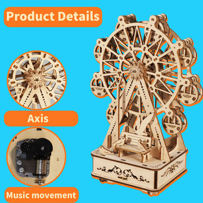 3D Wooden Puzzle  - 92pc Music Box Ferris Wheel DIY Model Kit