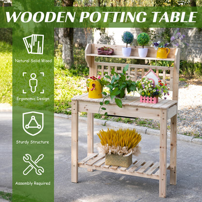 Fir Wood Garden Planting Table