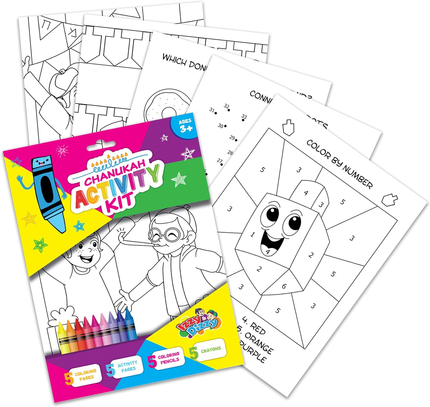 Hanukkah Coloring and Activity Set - Great for Partys and Gifts- Chanuka Color and Activity Kit