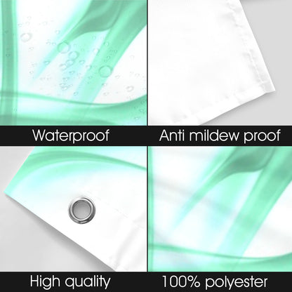 Ocean Wave Green Shower Curtain 72"x84"
