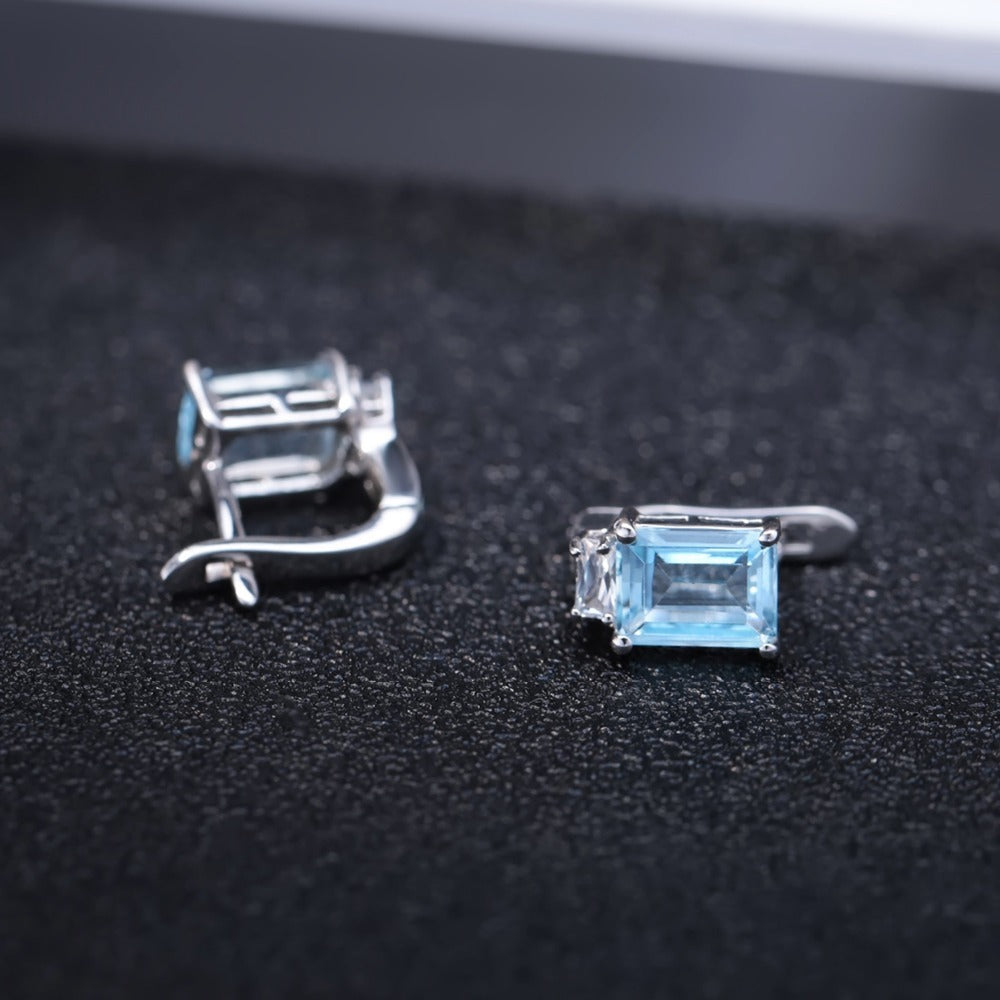 Topaz Stud Earrings  925 Silver