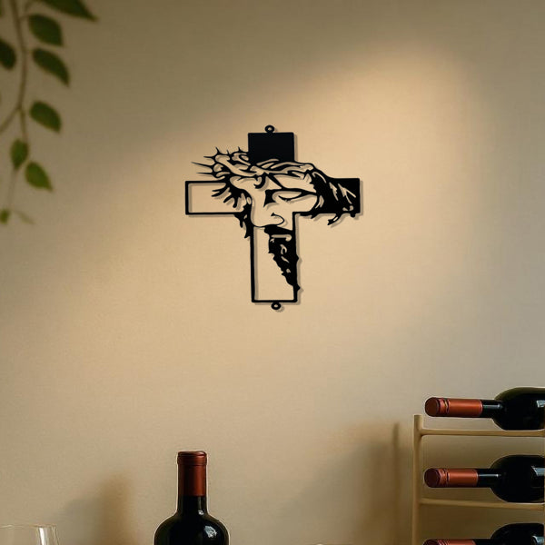 Silhouette - Metal Wall Art - Rustic Religious Cross