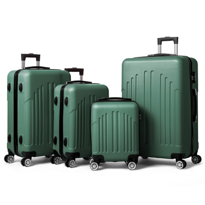 4pc Vertical Stripe 4-in-1 ABS Luggage Set