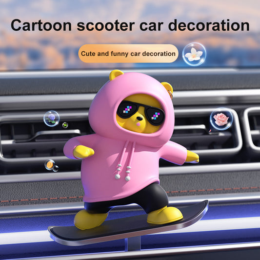Mini Dashboard Skateboarding Bear