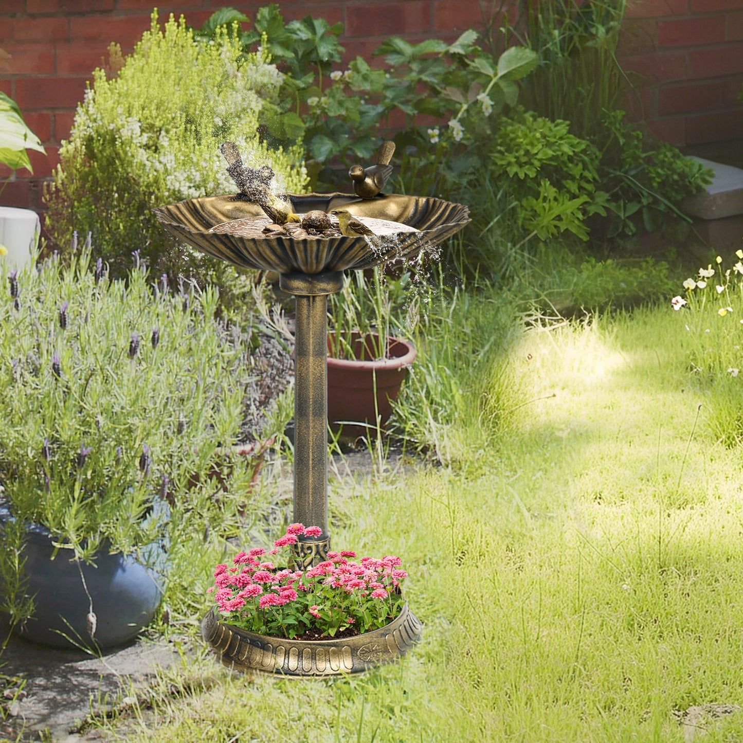 32" Vintage Bird Bath Planter