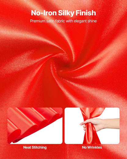 Banquet Chair Sashes - Red Satin Bands