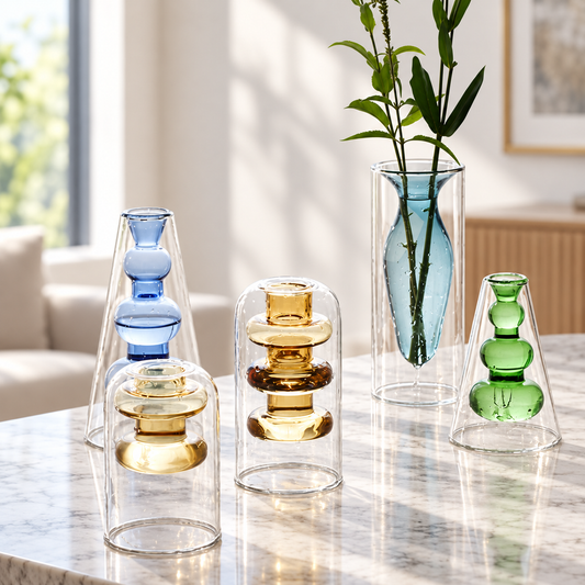 Colorful Transparent Glass Vases