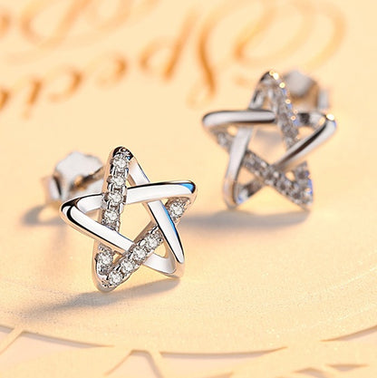 925S Five Point Star Stud Earrings