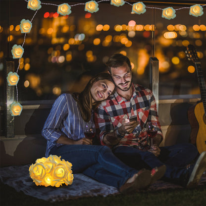 2pk Rose String Lights Set (40 LEDs Total)