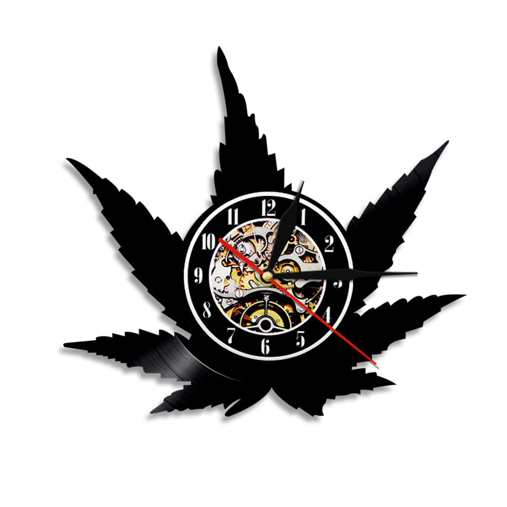 Black Vinyl Weed Wall Clock