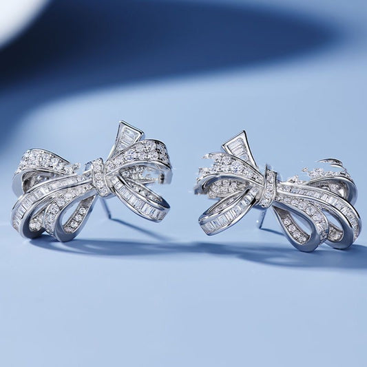 925 Silver Graceful Bow Earrings