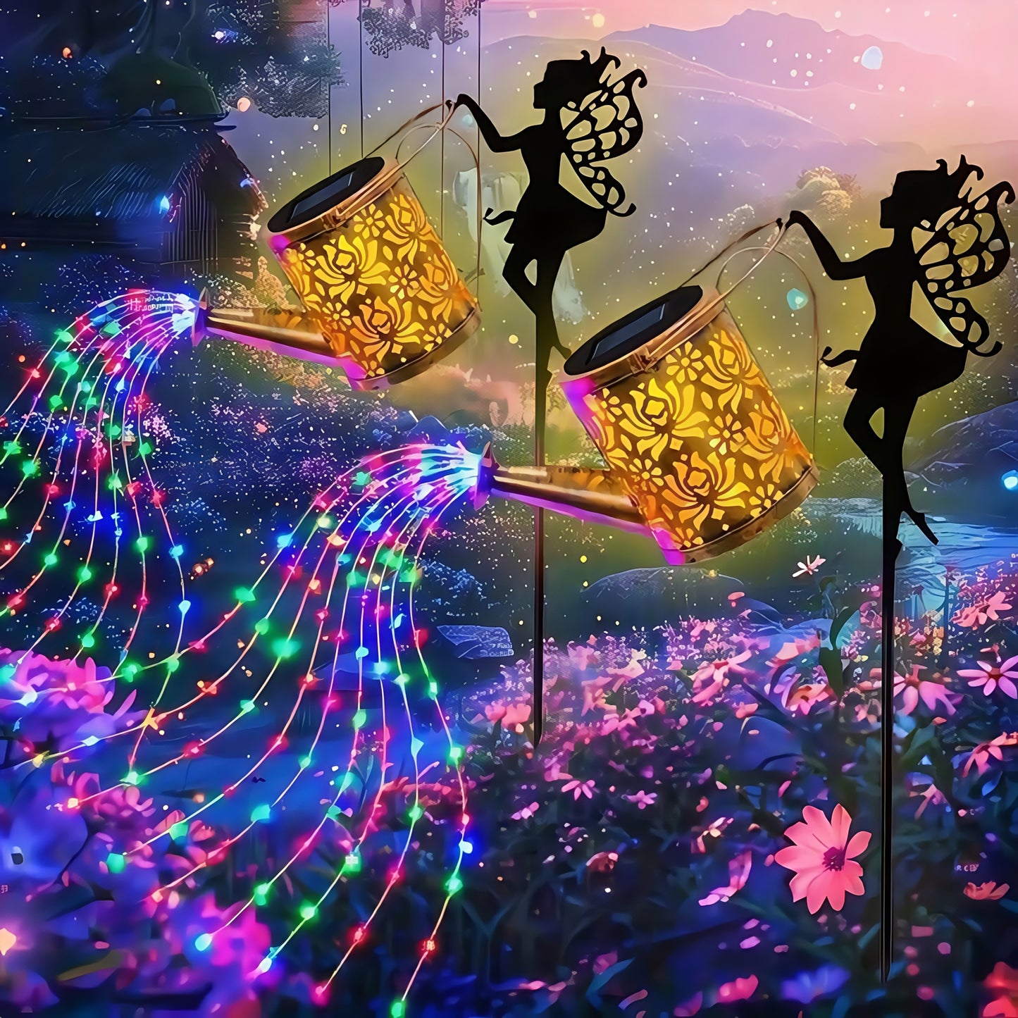 Magical Fairy Solar Lighted Watering Can