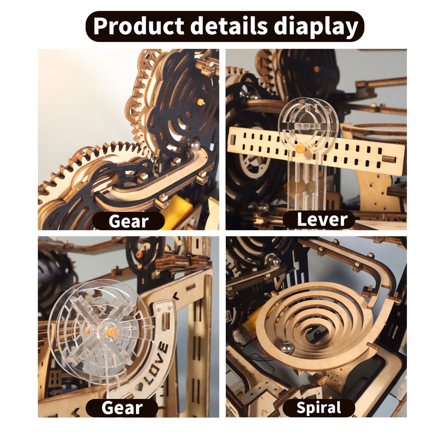 3d Wooden Puzzle 168pc Electric Marble Run