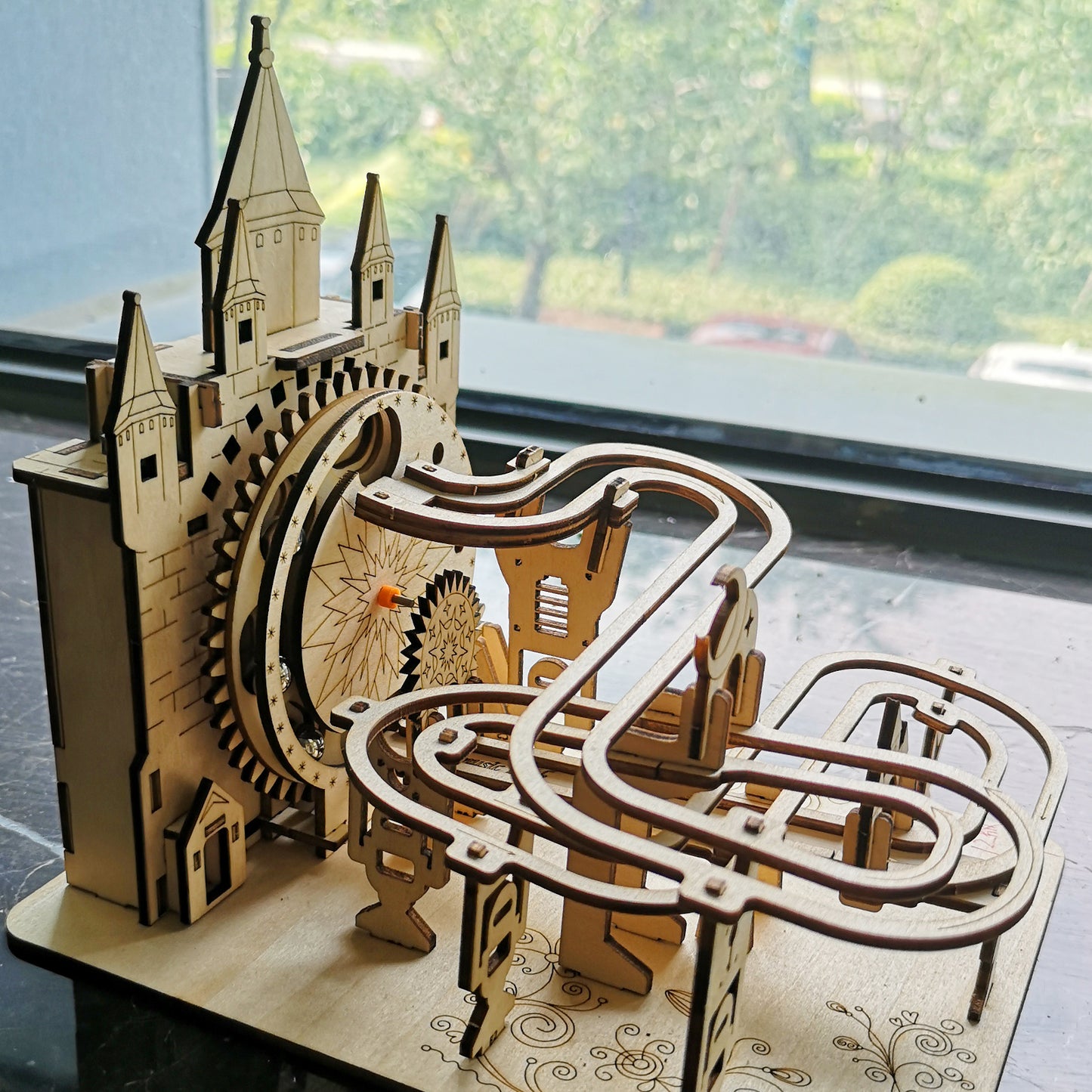 3D Wooden Model  Puzzles Kits - Music Park Electric Marble Run