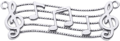 Sterling Silver Treble Clef with Musical Notes Pendant Necklace