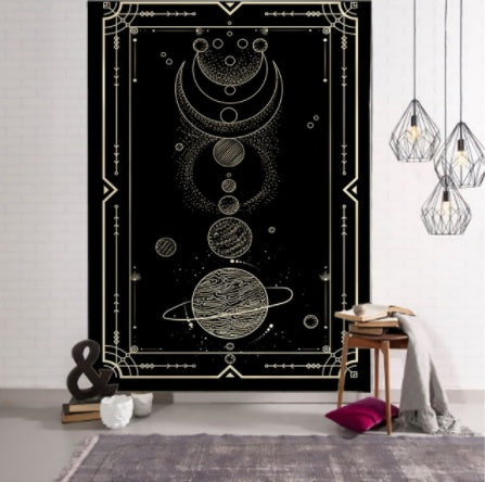 Tarot Tapestry Wall Hanging Black