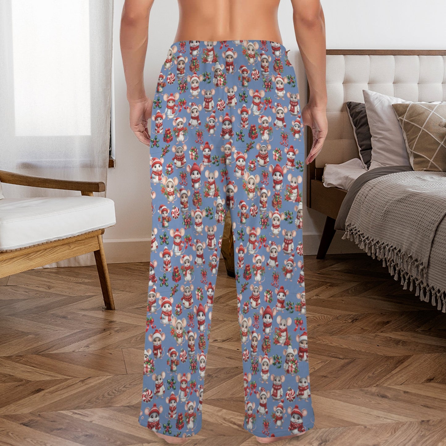 Cozie Hug Pajama Bottom  - Mice Blue