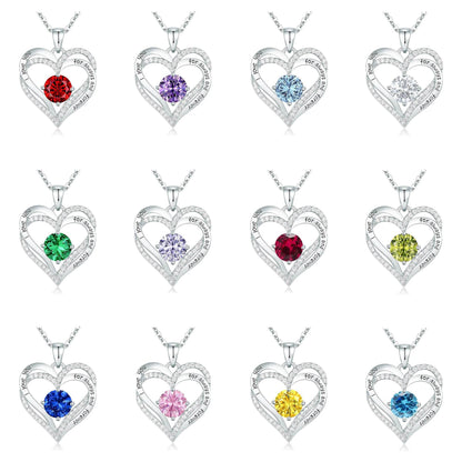 Heart Birthstone Necklace For Mom - Shop Jobie