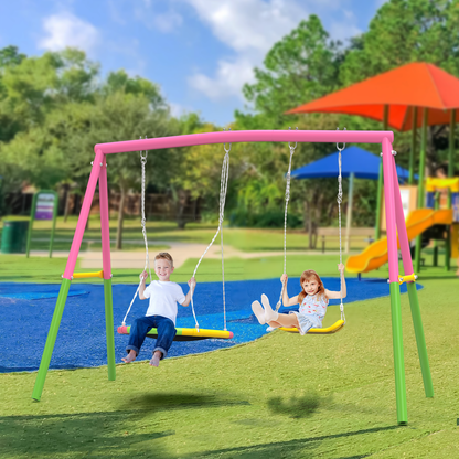 Heavy Duty Metal A-Frame Outdoor Swing Set