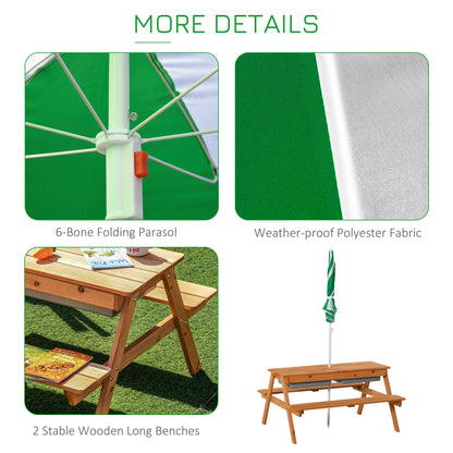 3 in 1 Kids Convertible Picnic, Sand & Water Table