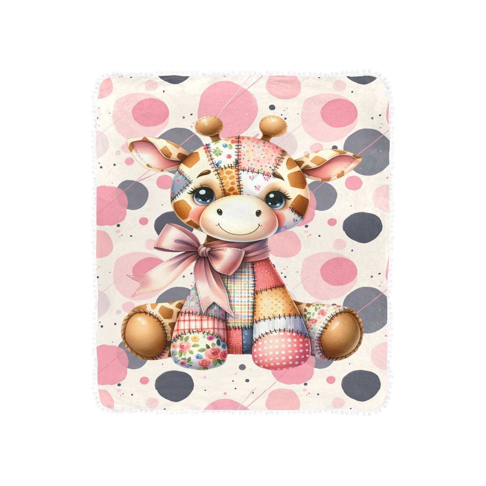 Baby Giraffe Pom Pom Fringe Blanket - Shop Jobie