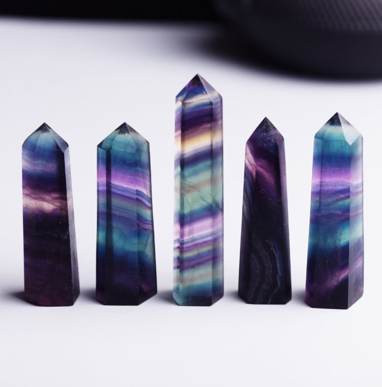 Rainbow Fluorite Prisms