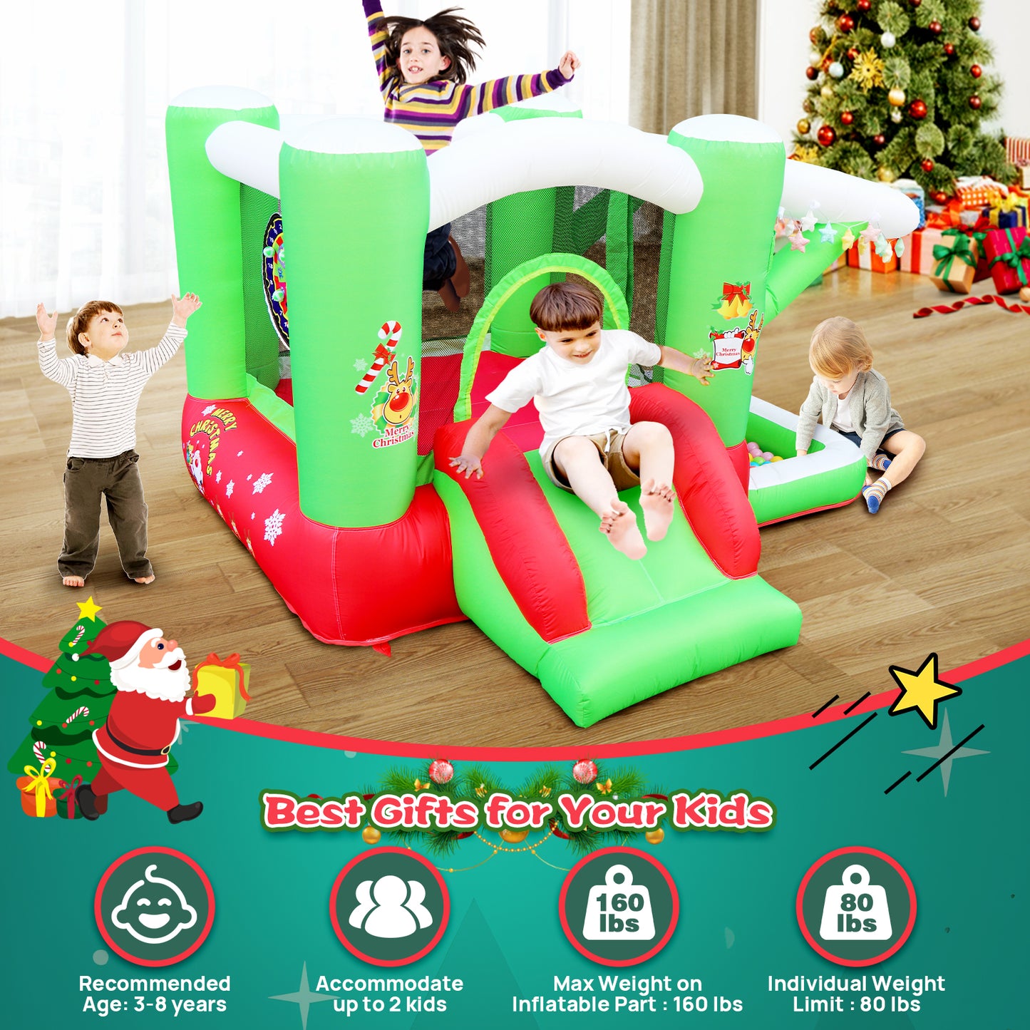 Christmas Jump 'n Slide Inflatable Bouncer