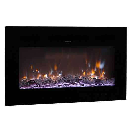 50" Electric Wall Mounted Recessed Fireplace