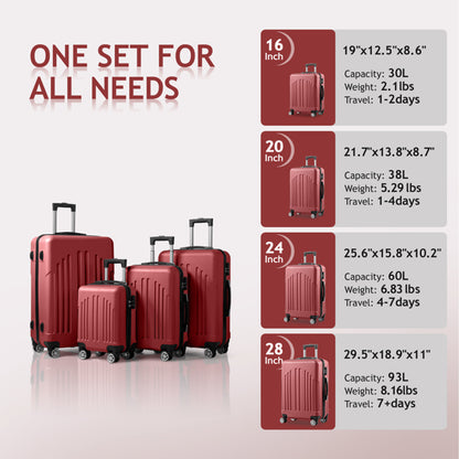 4-in-1 Luggage Set - Retro Red