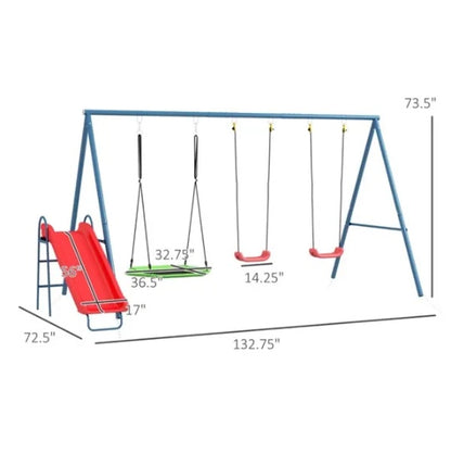 All-in-One Kids Outdoor Swing Set