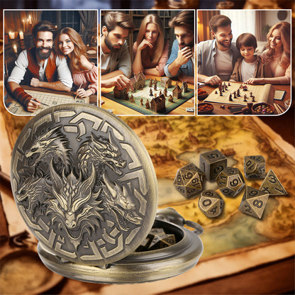 Pocket Watch Shaped Tabletop DND Game Dice Set