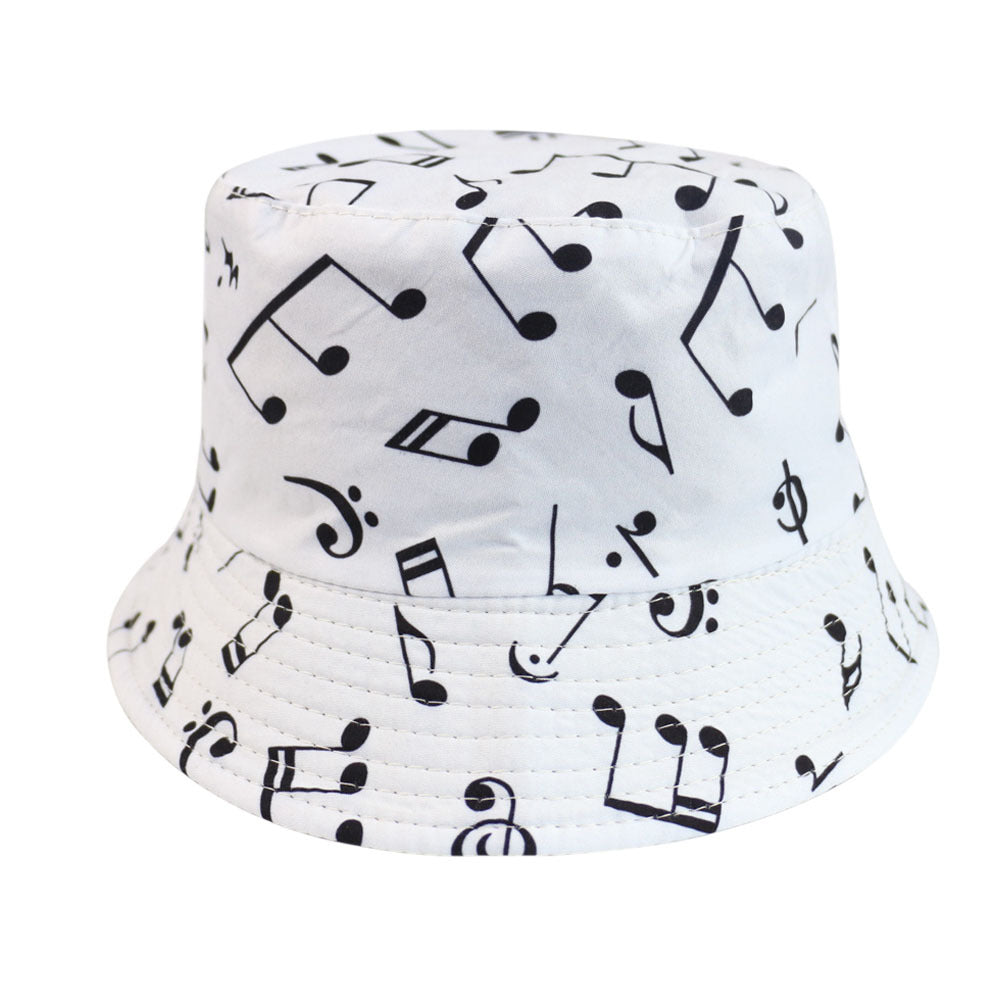 Double-sided graffiti musical note fisherman hat