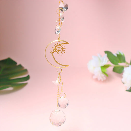 Moon & Stars Crystal Suncatcher