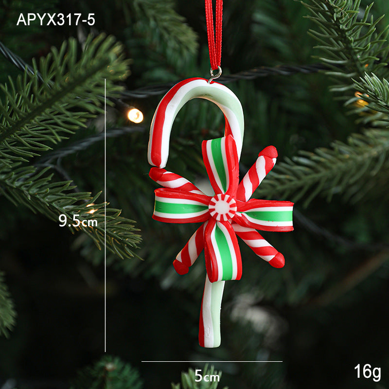 Red, White & Green Soft Ceramic Candy Ornaments Min - 2