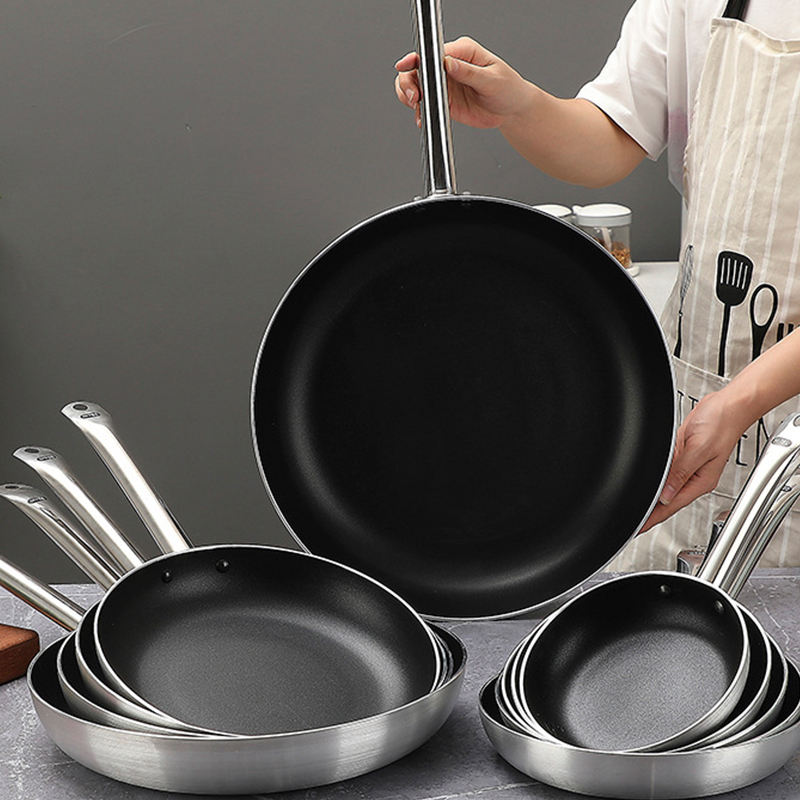 Flat Non-Stick Aluminum Frying Pans