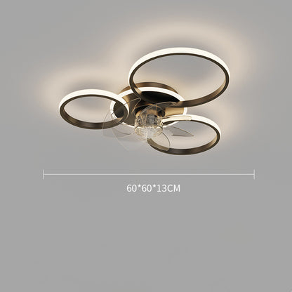 Luxury Bedroom Ceiling Ring Light & Fan