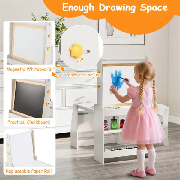 Kids Activity Table & Multi-Storage Art Desk