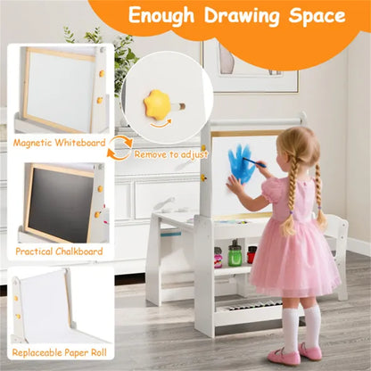 Kids Activity Table & Multi-Storage Art Desk
