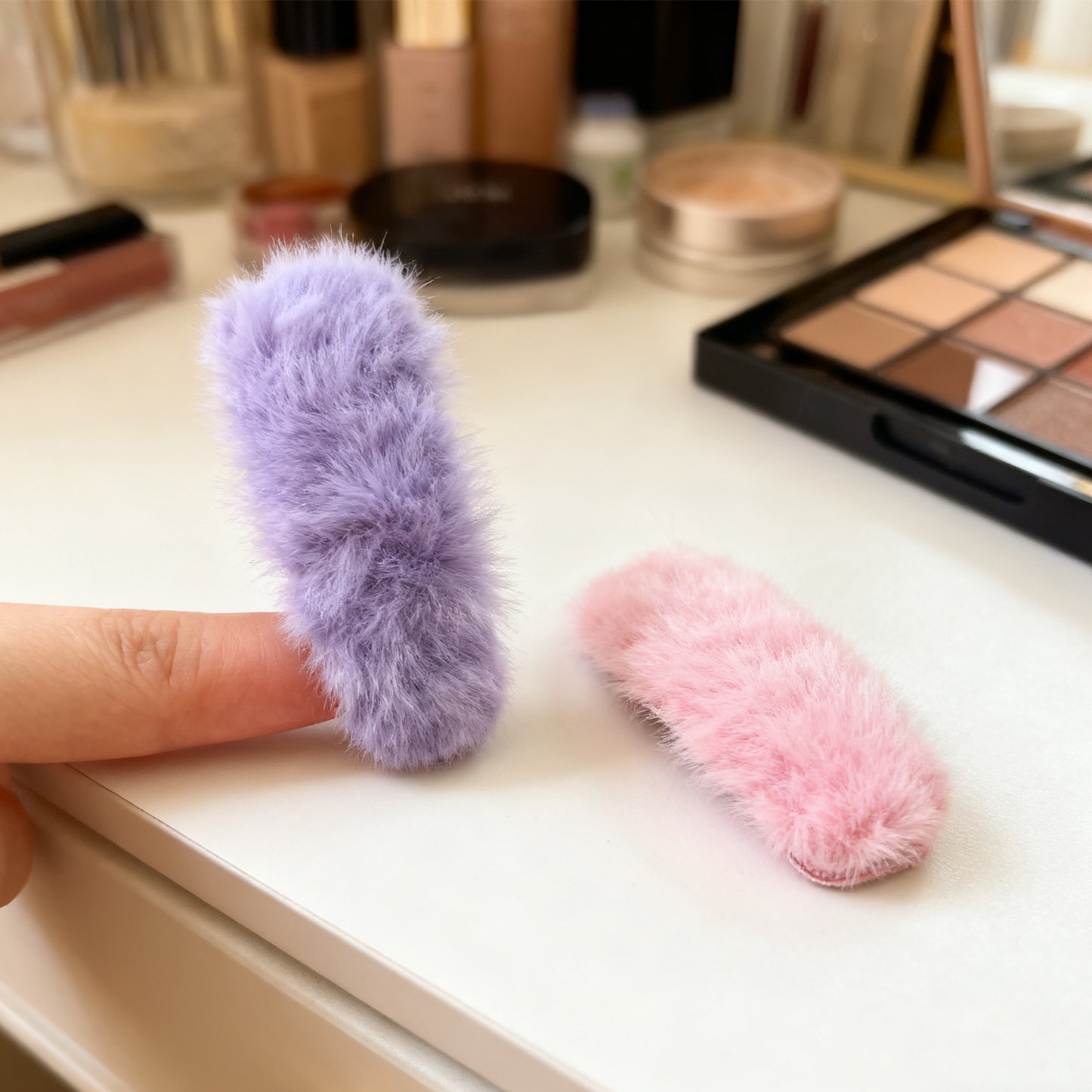 Soft Furry Hair Clips Set