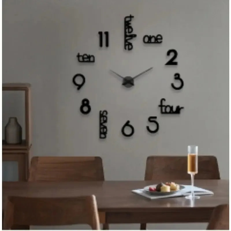 Big Scale Frameless Modern Wall Clock